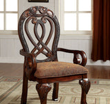 Benzara Wyndmere Traditional Arm Chair, Cherry Finish, Set Of 2 BM131195 Cherry Fabric Solid Wood Wood Veneer & Others BM131195
