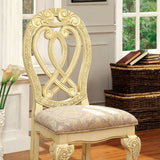 Benzara Wyndmere Traditional Side Chair, Cream Finish, Set Of 2 BM131198 Cream Fabric Solid Wood Wood Veneer & Others BM131198