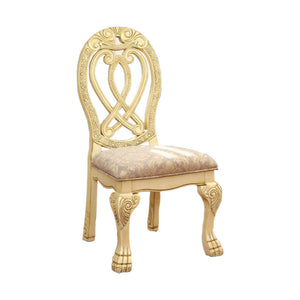 Benzara Wyndmere Traditional Side Chair, Cream Finish, Set Of 2 BM131198 Cream Fabric Solid Wood Wood Veneer & Others BM131198