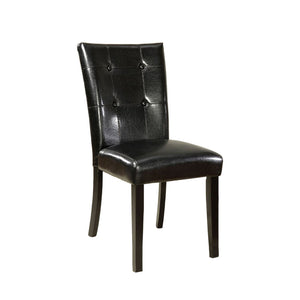 Benzara Boulder I Contemporary Side Chair, Set Of Two, Black BM131203 Black Leatherette Solid Wood Wood Veneer & Others BM131203