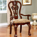 Benzara Elana Traditional Arm Chair With Fabric, Brown Cherry Finish, Set Of 2 BM131208 Brown Cherry Fabric Solid Wood Wood Veneer & Others BM131208