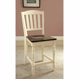 Benzara Harrisburg II Cottage Counter Height Chair, White & Cherry, Set Of 2 BM131212 White & cherry Wood BM131212