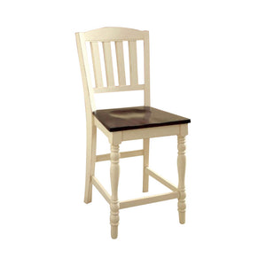 Benzara Harrisburg II Cottage Counter Height Chair, White & Cherry, Set Of 2 BM131212 White & cherry Wood BM131212