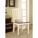 Benzara Harrisburg Cottage Side Chair, White & Cherry Finish, Set Of 2 BM131213 White & cherry Wood BM131213