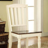 Benzara Harrisburg Cottage Side Chair, White & Cherry Finish, Set Of 2 BM131213 White & cherry Wood BM131213