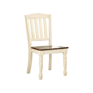 Benzara Harrisburg Cottage Side Chair, White & Cherry Finish, Set Of 2 BM131213 White & cherry Wood BM131213