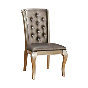 Benzara Amina Contemporary Side Chair Silver Finish, Set Of 2 BM131214 Silver Fabric Solid Wood Wood Veneer & Others BM131214