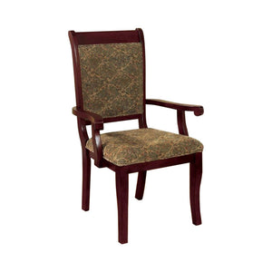 Benzara St. Nicholas I Traditional Arm Chair,Antique Cherry, Set Of 2 BM131217 Antiqued Cherry Fabric Solid Wood Wood Veneer & Others BM131217