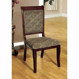 Benzara St. Nicholas I Traditional Side Chair, Set Of 2 BM131218 Antiqued Cherry Fabric Solid Wood Wood Veneer & Others BM131218