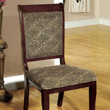 Benzara St. Nicholas I Traditional Side Chair, Set Of 2 BM131218 Antiqued Cherry Fabric Solid Wood Wood Veneer & Others BM131218