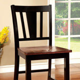 Benzara Dover II Transitional Counter Height Chair With Wooden Seat, Set Of 2 BM131240 Black, Cherry Wood BM131240