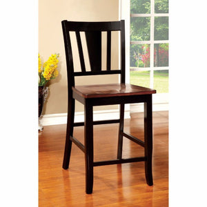 Benzara Dover II Transitional Counter Height Chair With Wooden Seat, Set Of 2 BM131240 Black, Cherry Wood BM131240