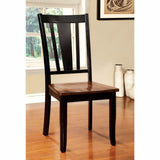 Benzara Dover Side Chair Withwooden Seat, Cherry & Black Finish, Set Of 2 BM131241 Black, Cherry Wood BM131241