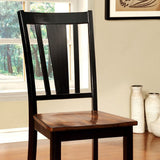 Benzara Dover Side Chair Withwooden Seat, Cherry & Black Finish, Set Of 2 BM131241 Black, Cherry Wood BM131241