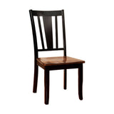 Benzara Dover Side Chair Withwooden Seat, Cherry & Black Finish, Set Of 2 BM131241 Black, Cherry Wood BM131241