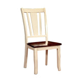 Dover Side Chair With Wooden Seat, Cherry & White Finsih, Set Of 2