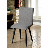 Benzara Vilhelm I Midcentury Modern Side Chair, Gray, Set Of Two BM131256 Gray Linen-like Fabric Metal & Others BM131256