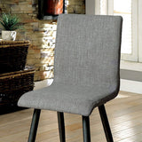 Benzara Vilhelm I Midcentury Modern Side Chair, Gray, Set Of Two BM131256 Gray Linen-like Fabric Metal & Others BM131256