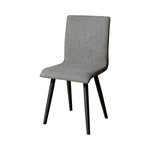 Benzara Vilhelm I Midcentury Modern Side Chair, Gray, Set Of Two BM131256 Gray Linen-like Fabric Metal & Others BM131256