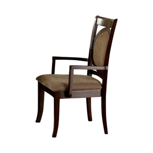 Benzara Evelyn Contemporary Arm Chair - Cal. Foam, Set Of 2 BM131263 Walnut Fabric Solid Wood Wood Veneer & Others BM131263