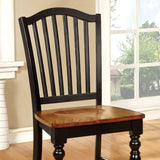 Benzara Mayville Cottage Side Chair, Black & Antique Oak Finsh, Set Of 2 BM131268 Black, Antique Oak Wood BM131268