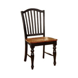 Benzara Mayville Cottage Side Chair, Black & Antique Oak Finsh, Set Of 2 BM131268 Black, Antique Oak Wood BM131268