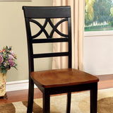 Benzara Torrington Cottage Side Chair With Wooden Seat, Black & Oak , Set Of 2 BM131289 Black, Cherry Wood BM131289