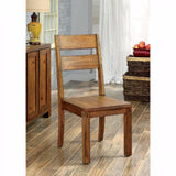 Benzara Frontier Rustic Side Chair, Natural Teak Finish, Set Of 2 BM131303 Natural Teak Finish Wood BM131303