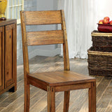 Benzara Frontier Rustic Side Chair, Natural Teak Finish, Set Of 2 BM131303 Natural Teak Finish Wood BM131303