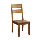 Benzara Frontier Rustic Side Chair, Natural Teak Finish, Set Of 2 BM131303 Natural Teak Finish Wood BM131303