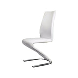 Midvale Contemporary Z-Shaped Side Chair, White, Set Of 2