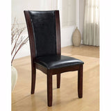 Benzara Manhattan I Contemporary Side Chair, Dark Cherry Finish, Set Of 2 BM131322 Dark Cherry Chrome Leatherette BM131322