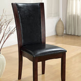 Benzara Manhattan I Contemporary Side Chair, Dark Cherry Finish, Set Of 2 BM131322 Dark Cherry Chrome Leatherette BM131322