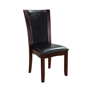 Benzara Manhattan I Contemporary Side Chair, Dark Cherry Finish, Set Of 2 BM131322 Dark Cherry Chrome Leatherette BM131322