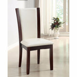 Benzara Manhattan I Contemporary Side Chair, White Finish, Set Of 2 BM131324 White Chrome Leatherette BM131324