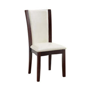 Benzara Manhattan I Contemporary Side Chair, White Finish, Set Of 2 BM131324 White Chrome Leatherette BM131324