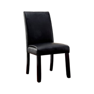 Benzara Grandstone I Contemporary Side Chair With Black Finish, Set Of 2 BM131336 Black Leatherette Solid Wood Wood Veneer & Others BM131336