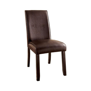 Benzara Gladstone I Contemporary Side Chair, Dark Walnut Finish, Set Of 2 BM131338 Dark Walnut Leatherette Solid Wood Wood Veneer & Others BM131338