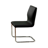 Lodia I Contemporary Side Chair With Black Pu, Set Of 2