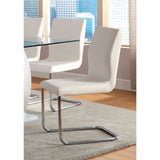 Benzara Lodia I Contemporary Side Chair Withwhite Pu, Set Of 2 BM131344 White Chrome Leatherette BM131344