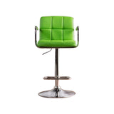 Corfu Contemporary Bar Stool With Arm In Green Pu