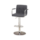 Corfu Contemporary Bar Stool With Arm In Gray Pu