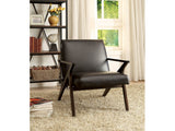 Benzara Dubois Contemporary Chair In Brown Finish BM131425 Brown Wood Leather BM131425