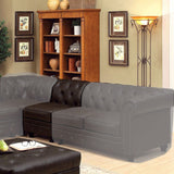 Benzara Stanford II Traditional Sofa Armless Chair, Brown Leatherette BM131441 Brown Leatherette BM131441