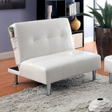 Benzara Bulle Contemporary Chair, White BM131500 White Leather BM131500