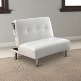 Benzara Bulle Contemporary Chair, White BM131500 White Leather BM131500