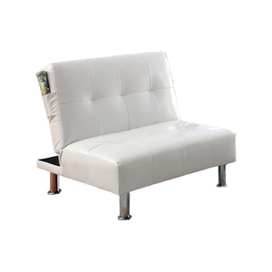 Benzara Bulle Contemporary Chair, White BM131500 White Leather BM131500