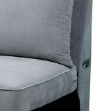 Benzara Skyler II Traditional Armless Chair, Gray Finish BM131761 Gray FabricSolid Wood BM131761