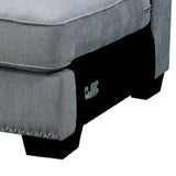 Benzara Skyler II Traditional Armless Chair, Gray Finish BM131761 Gray FabricSolid Wood BM131761