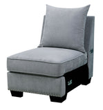 Benzara Skyler II Traditional Armless Chair, Gray Finish BM131761 Gray FabricSolid Wood BM131761